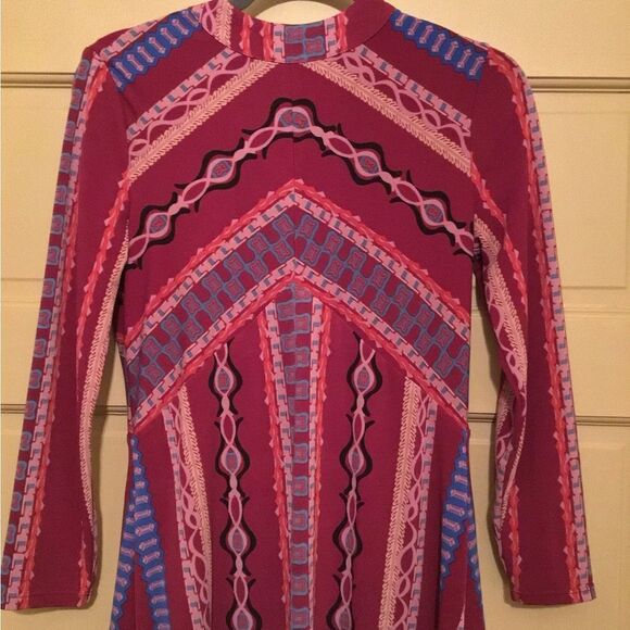 Free People [ Small ] Stella Graphic Boho A-Line Mini Dress in Purple - Picture 6 of 9